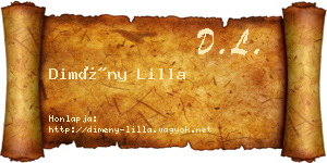 Dimény Lilla névjegykártya